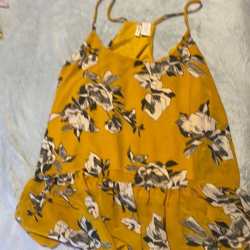 yellow spaghetti strap shirt size L